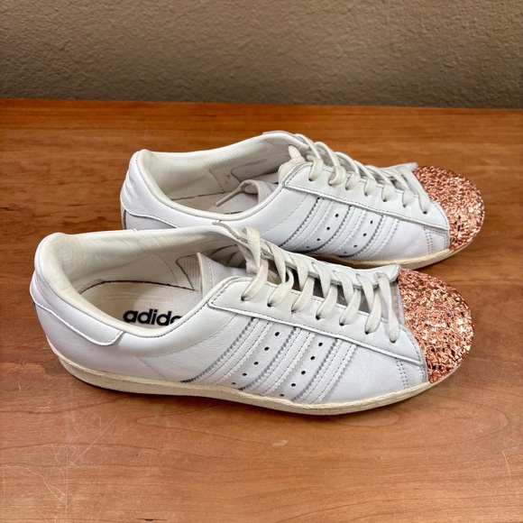 Adidas Superstar 80s 3D Metal Rose Gold Toe Trainer Sneakers, Womens size 7.5 - Picture 7 of 12